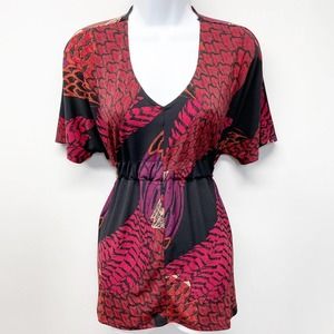 Mara Hoffman Gypsy Faux Wrap Feathers Top Size XXS